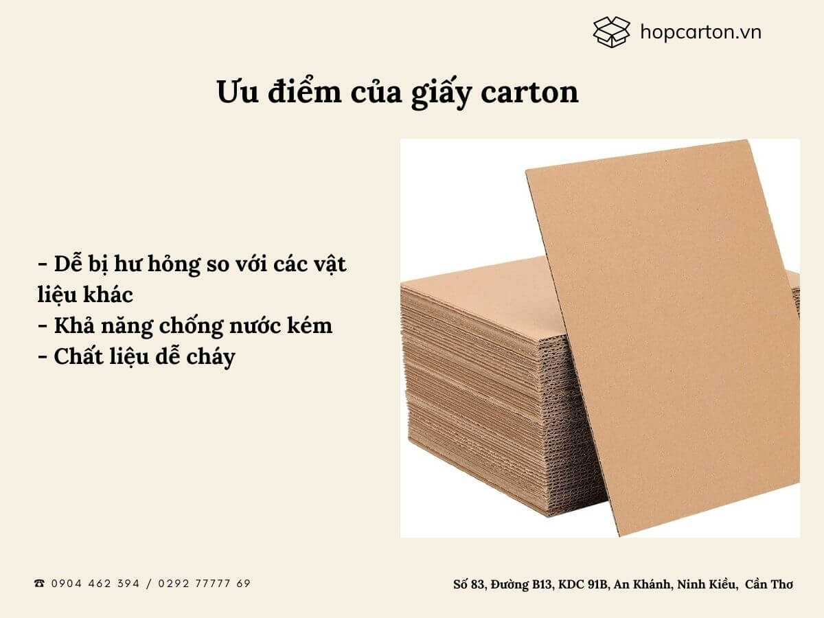 Nhược điểm của giấy carton