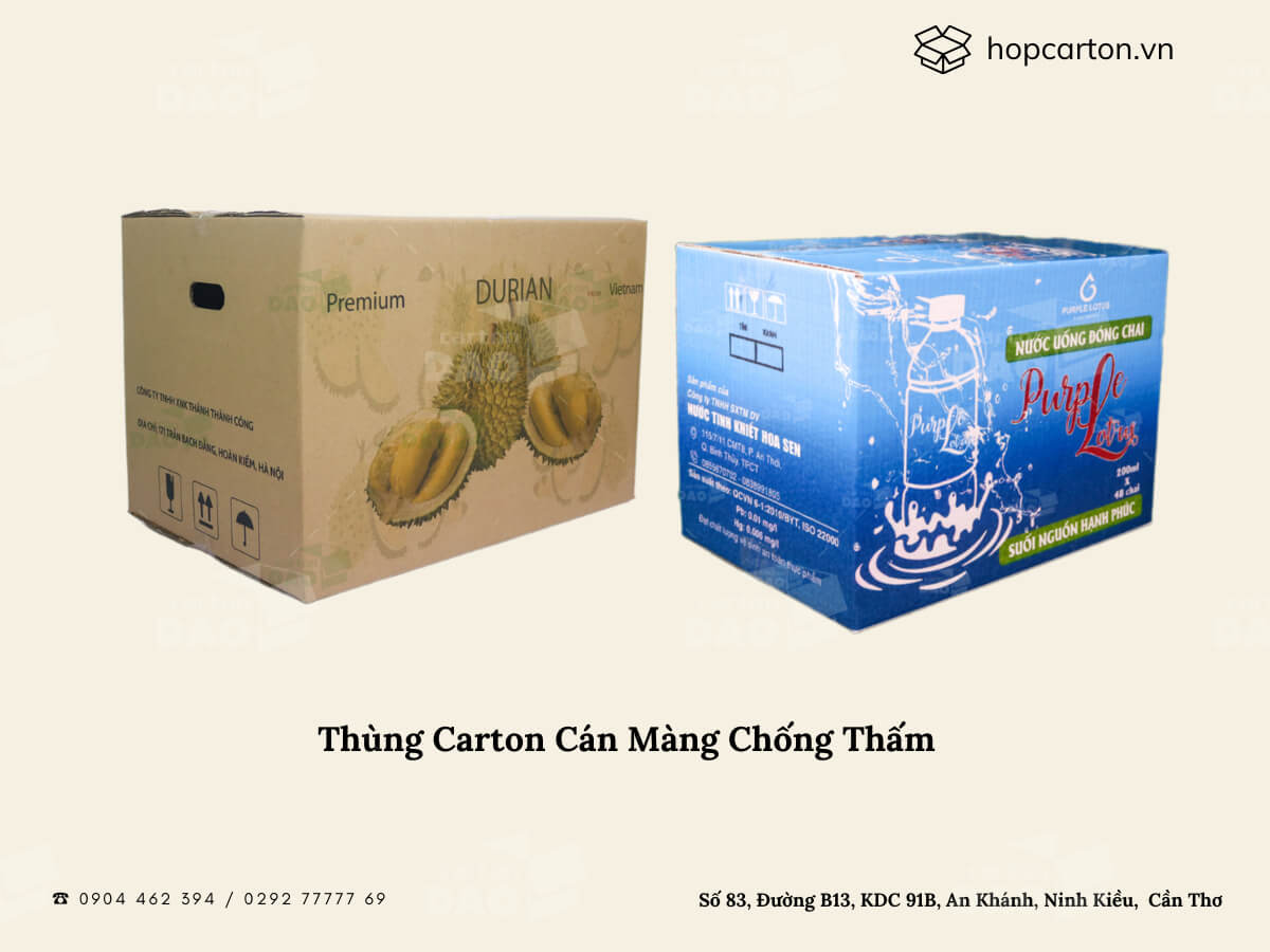 Đặc điểm của thùng carton cán màng chống thấm