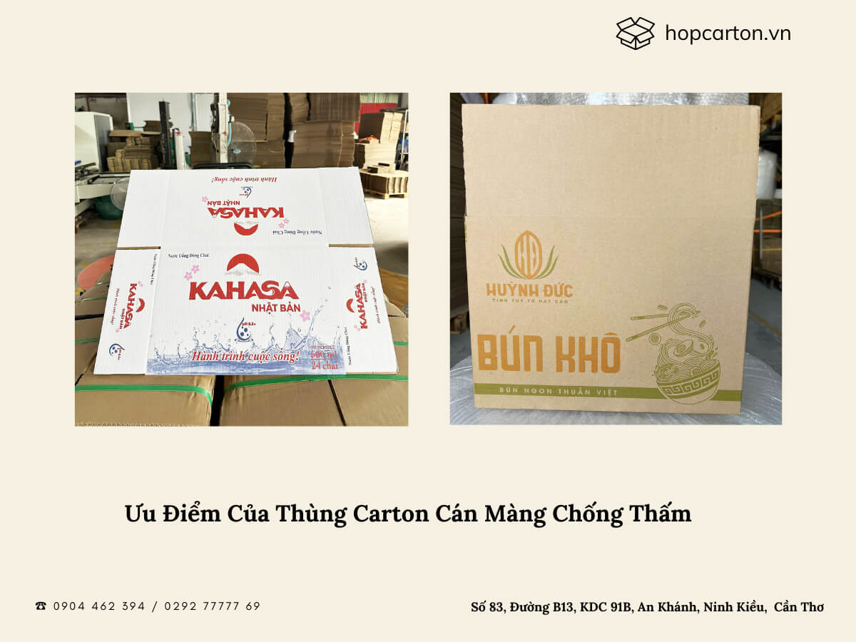 Ưu điểm của thùng carton cán màng chống thấm