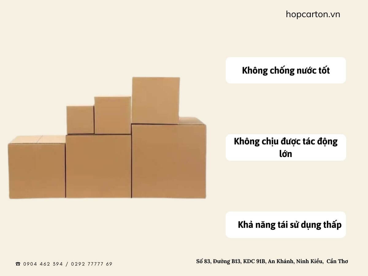 Nhược điểm của hộp carton