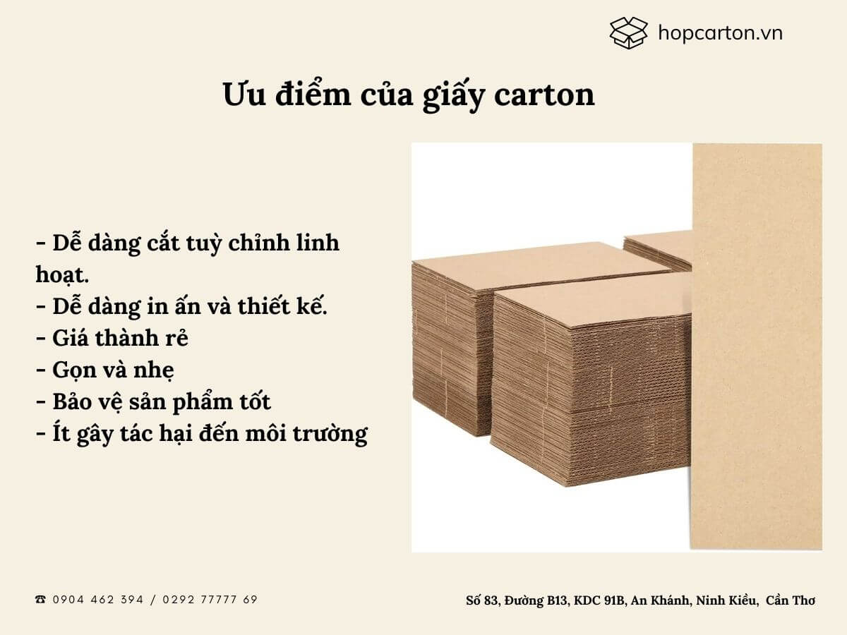 Ưu điểm của giấy carton