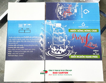Địa Chỉ Cung Cấp Thùng Carton Đựng Nước Suối Cán Màng Đóng Ghim